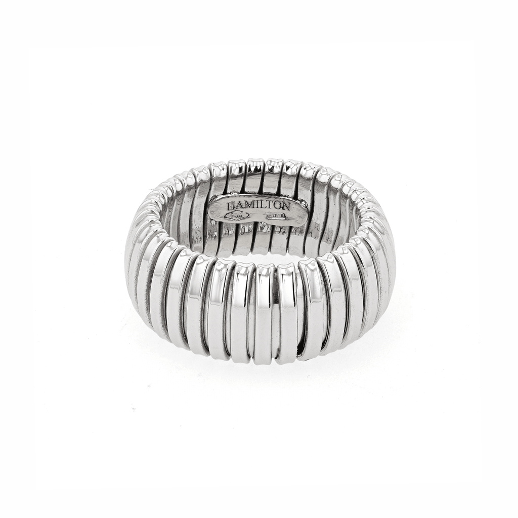Hamilton 1970's Collection 18k White Gold 10mm Woven Cobra Ring