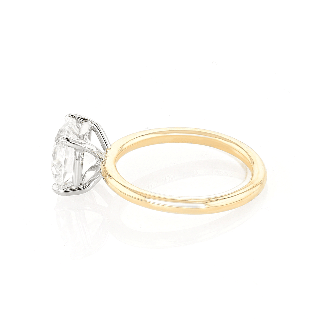 Platinum 18k Yellow Gold and 3.01 Total Weight Diamond Ring