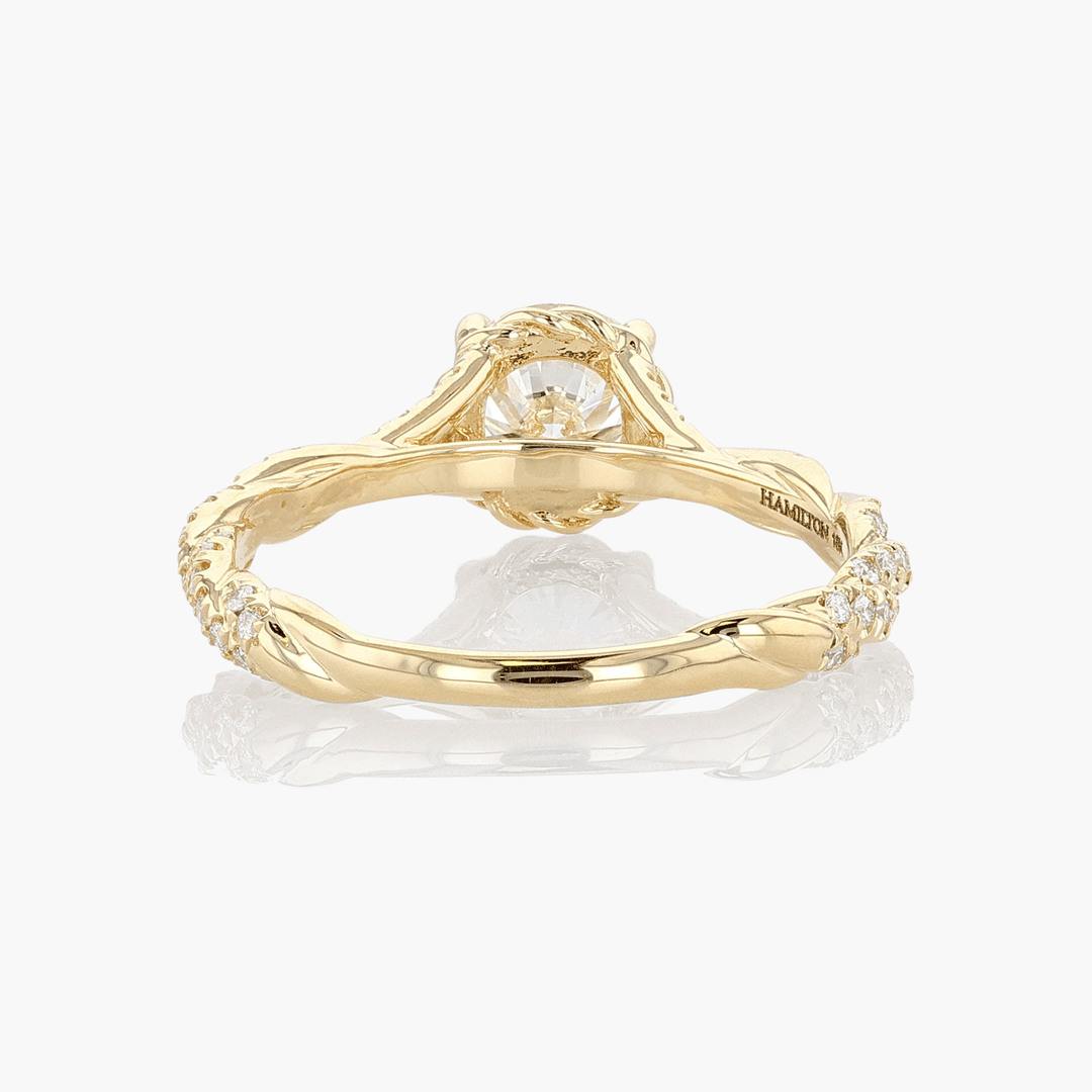 18k Yellow Gold and .93 Total Weight Twist Engagement Ring