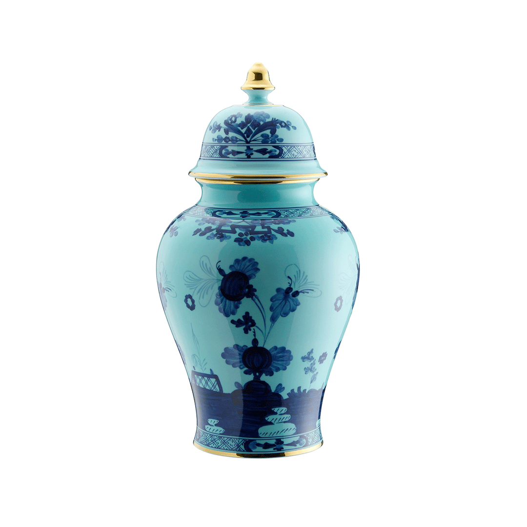 Ginori 1735 Small Potiche Vase Oriente Italiano Iris