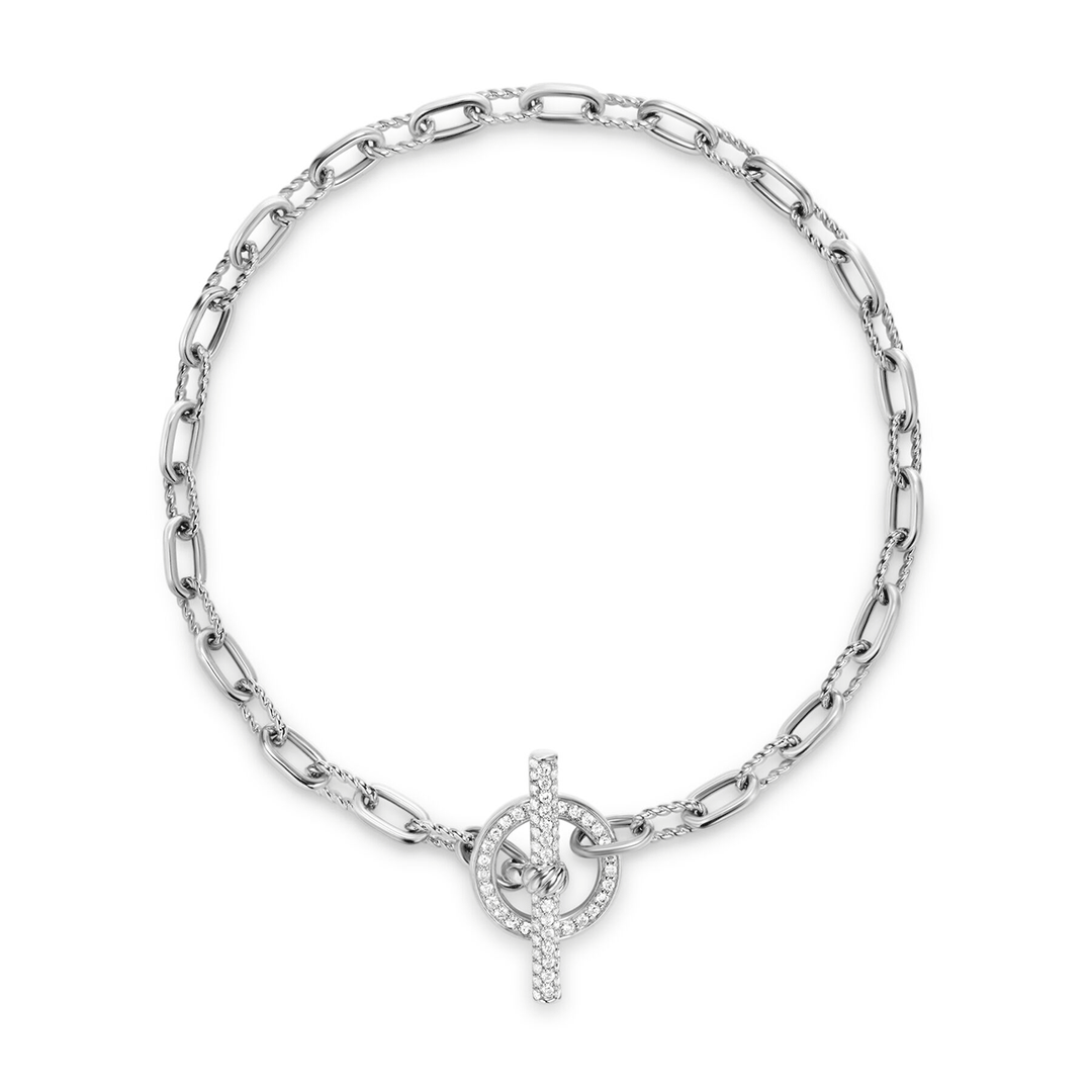 David Yurman Madison Pavé Toggle Chain Bracelet Sterling Silver with Diamonds, 3mm