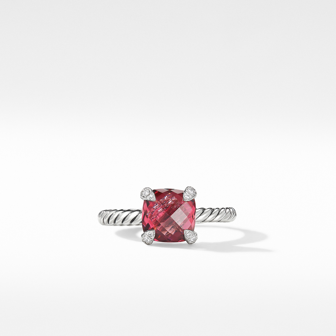 David Yurman Chatelaine Ring with Rhodolite Garnet and Diamonds