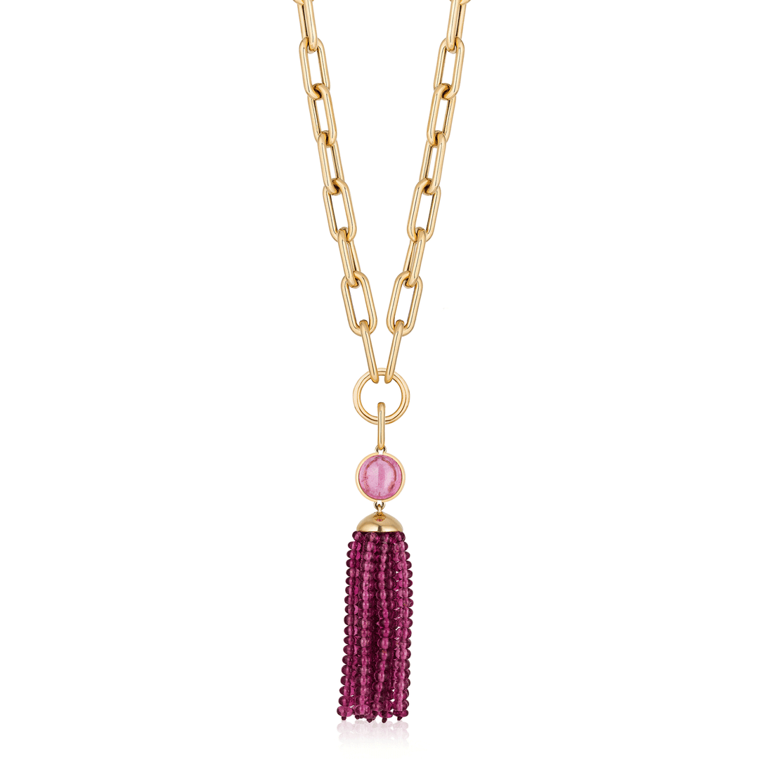 Goshwara G-One 18k Yellow Gold and Rubelite Pink Tourmaline Pendant