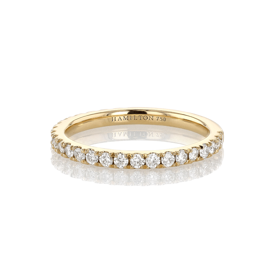 Hamilton Lisette Collection 18k Yellow Gold and 0.50 Total Weight Diamond 3/4 Way Band