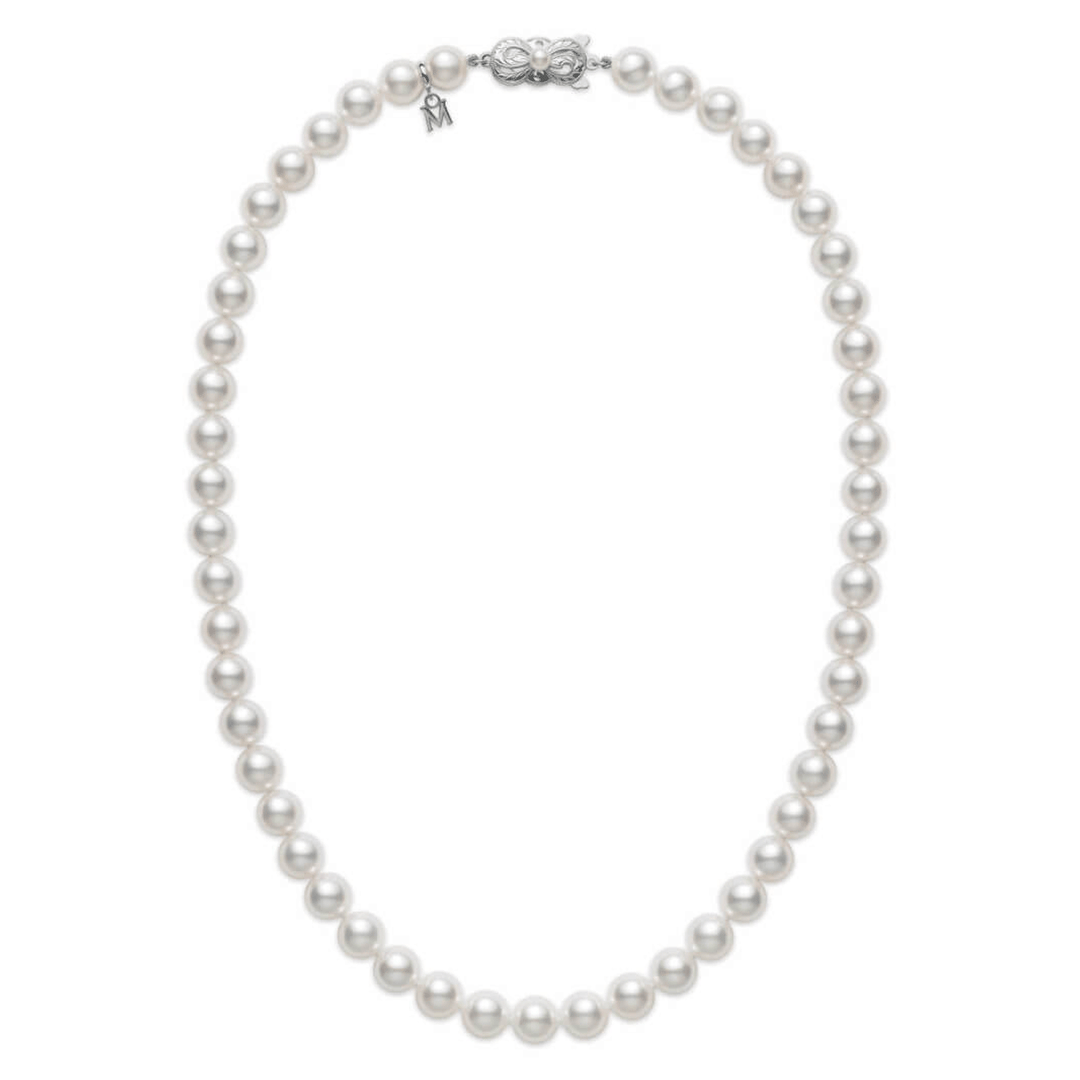 Mikimoto 18k White Gold Akoya Pearl Strand Necklace