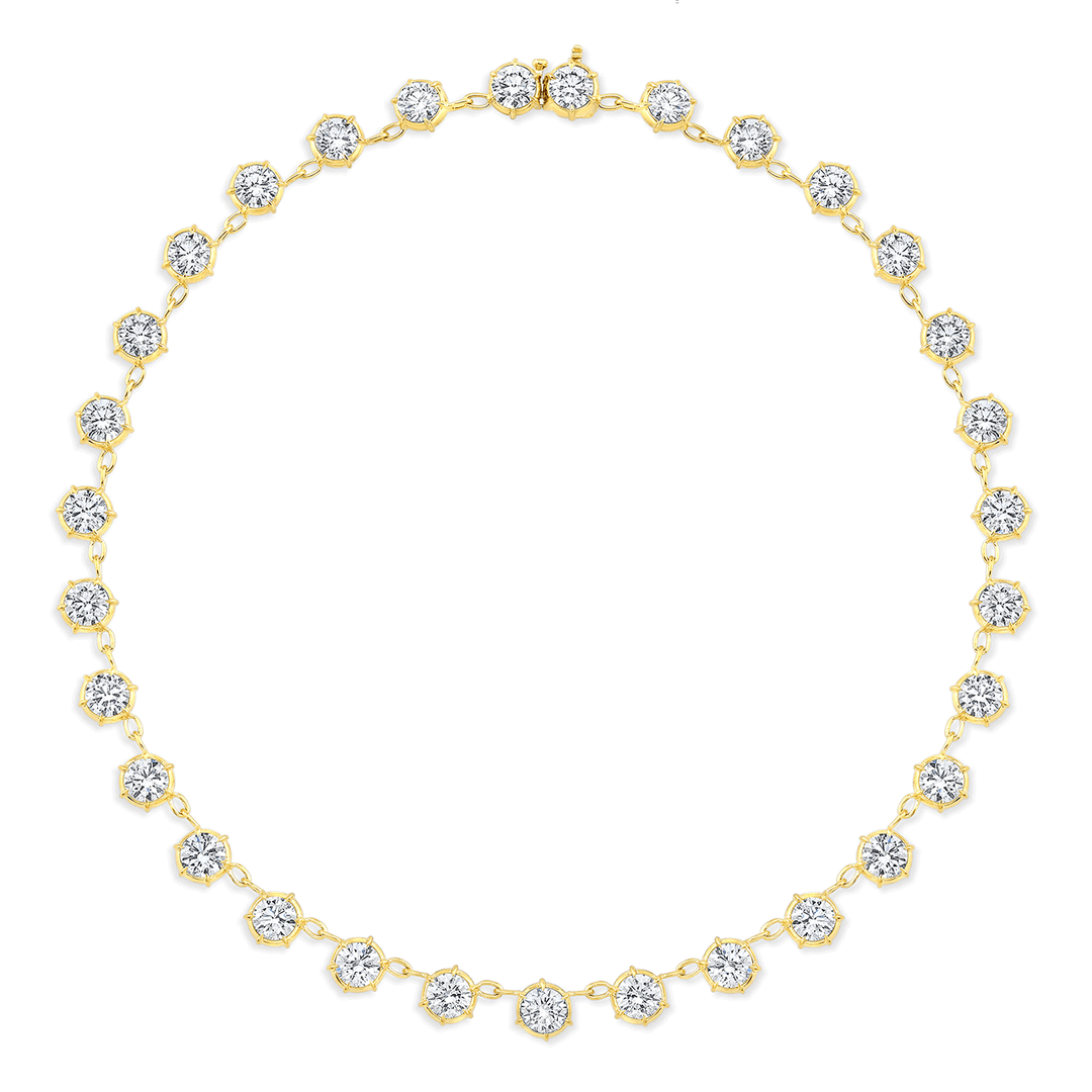 18k Yellow Gold and Diamond 18.26 Total Weight Necklace