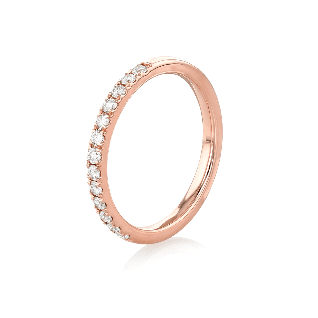 Hamilton Lisette Collection 18k Rose Gold and 0.25 Total Weight Diamond Half Way Band