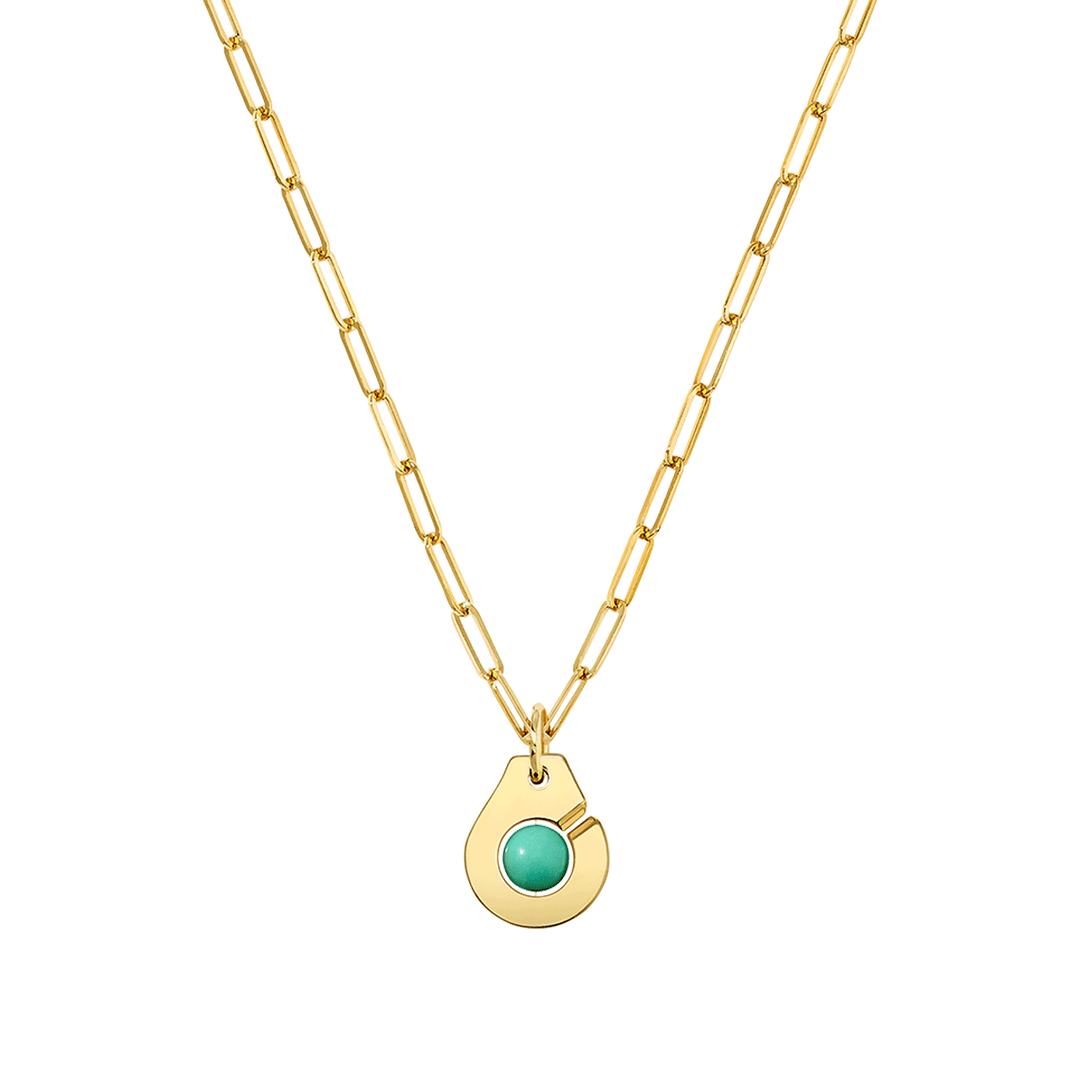 Dinh Van Menottes 18k Yellow Gold R10 Chrysoprase Necklace