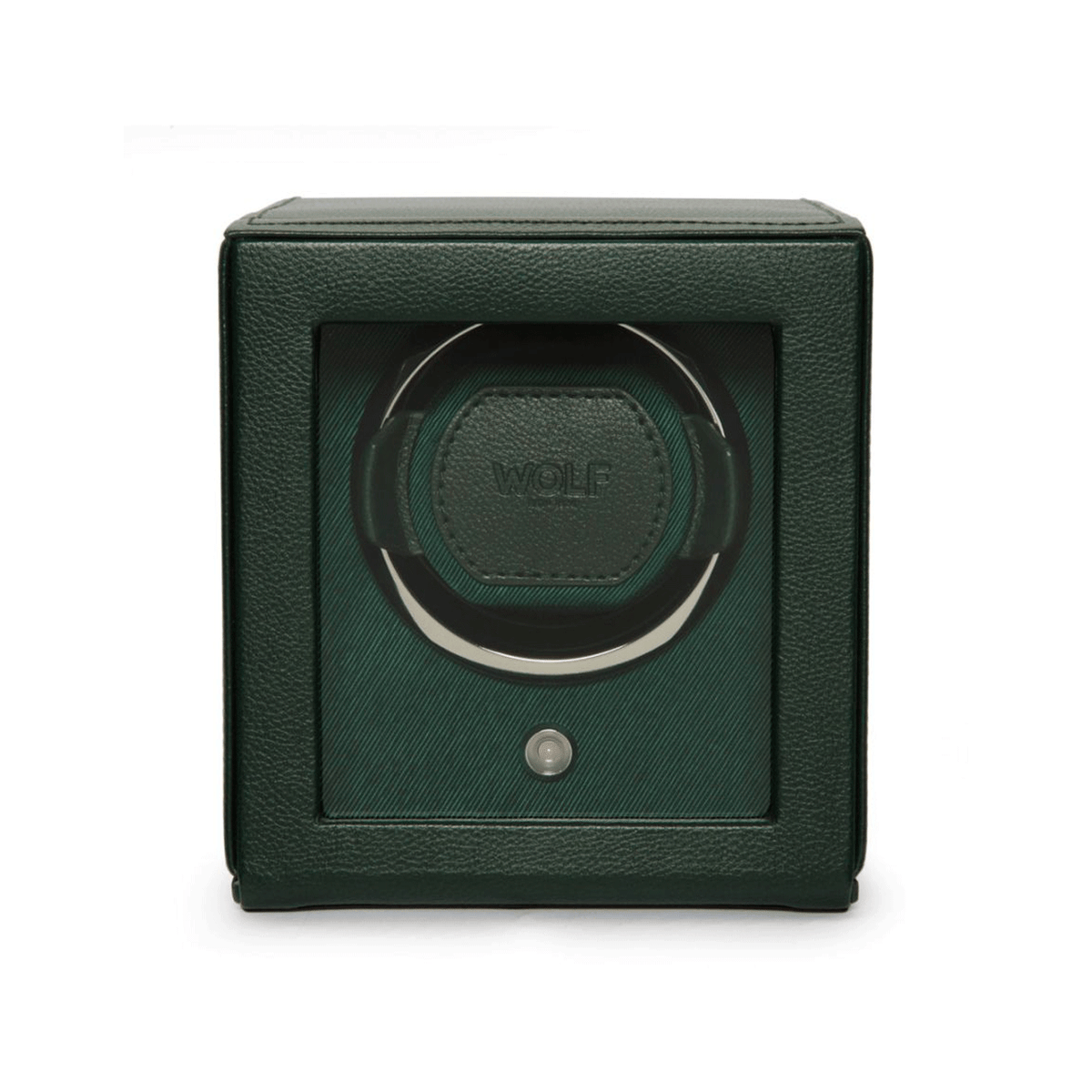 Wolf Designs Cub Single Watch Winder with Cover  Dark Green