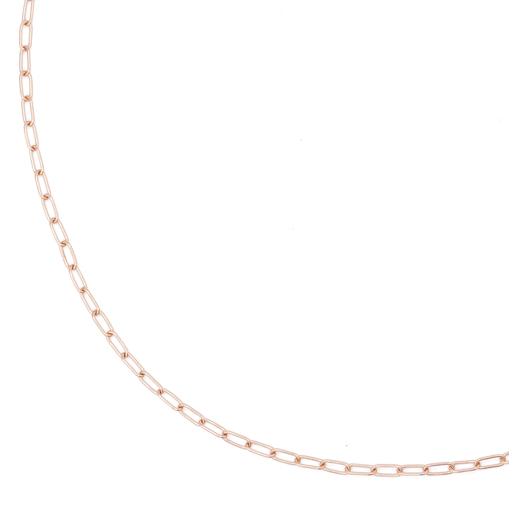 14k Rose Recycled Gold Small 2.6mm Long Link Chain 18" Necklace