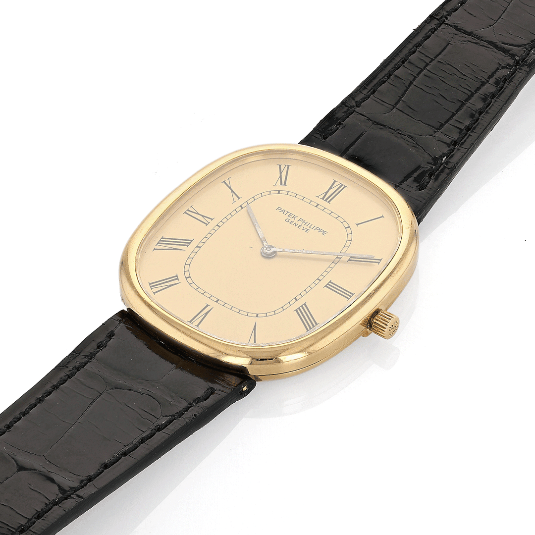 PATEK PHILIPPE ELLIPSE WRISTWATCH WITH GILT DIAL, REF. 3738/100J