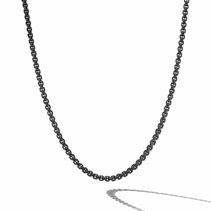 David Yurman Box Chain Necklace Stainless Steel and Sterling Silver, 5mm