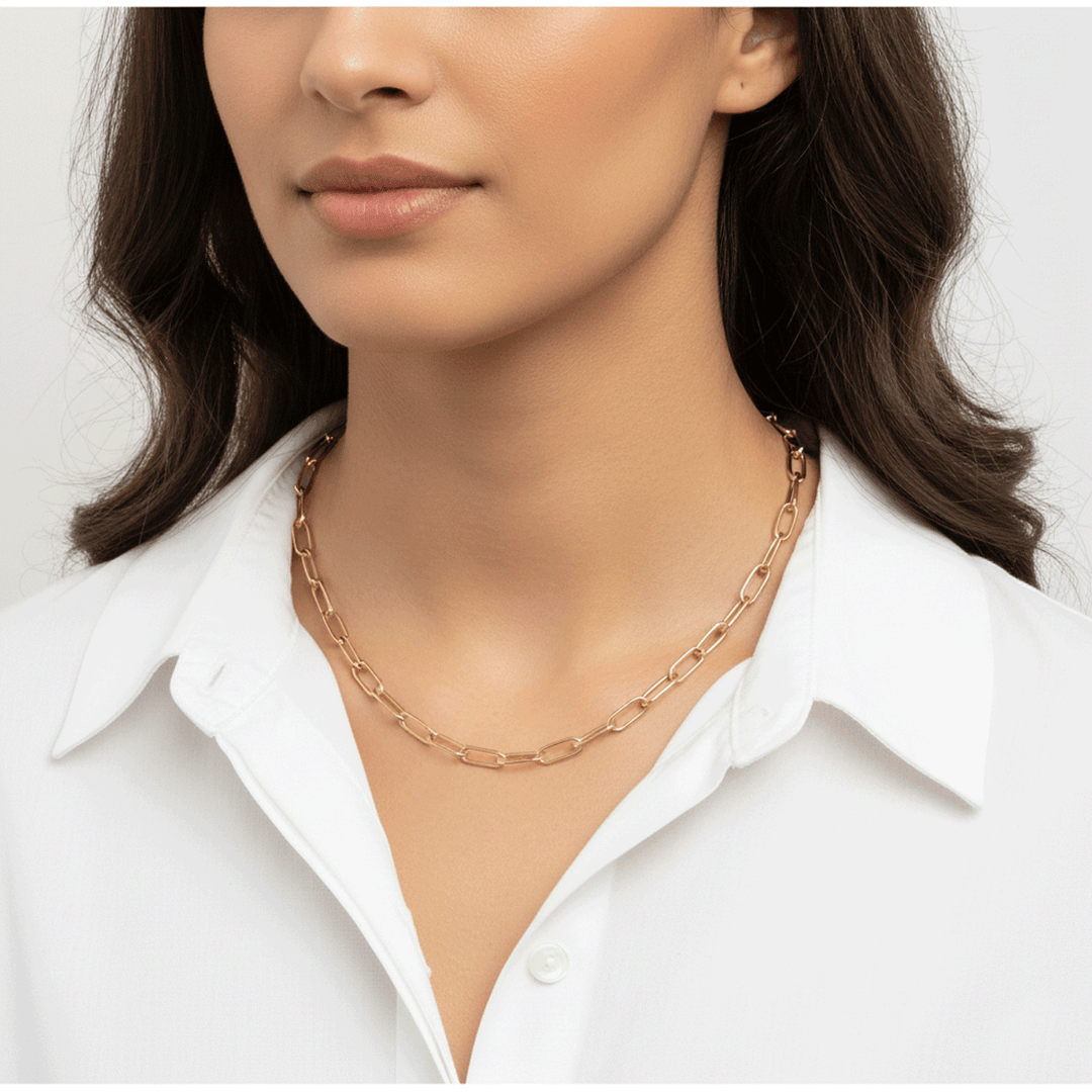 Hamilton Collections 14k Yellow Recycled Gold Large 5.9mm Long Link Chain 16" Necklace