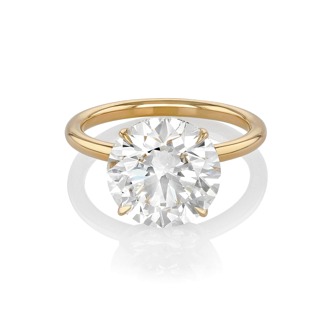 Hamilton Solitaire Origin 18k Yellow Gold and 4.70 Total Weight Diamond Engagement Ring