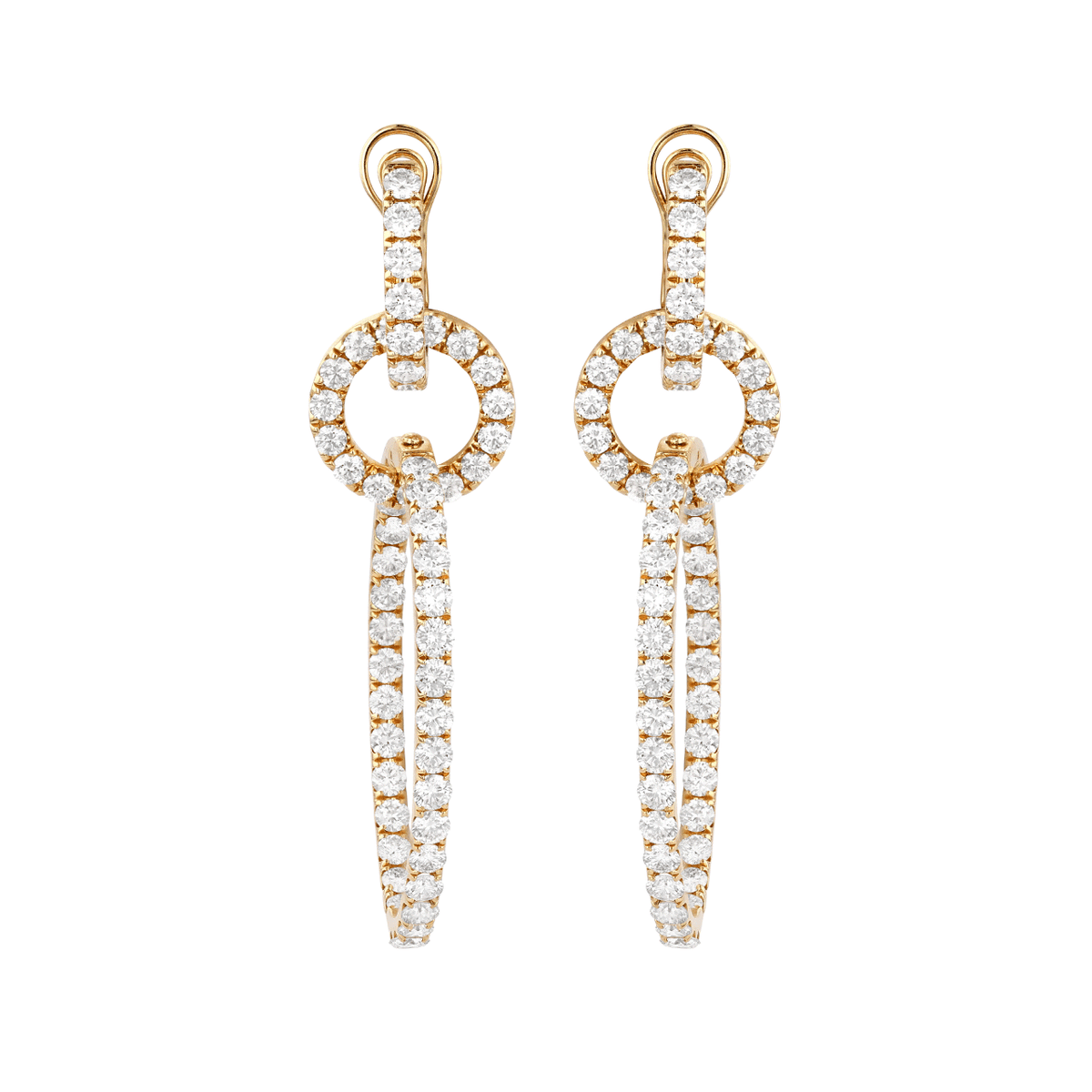 Betsey 18k Yellow Gold and Diamond 8.06 Total Weight Drop Earrings