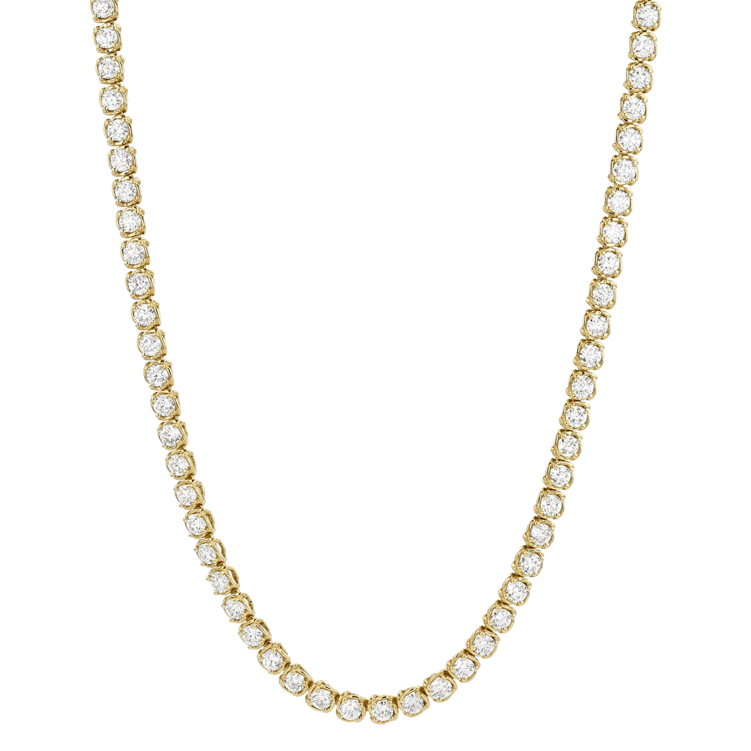 Hamilton Duet 18k Yellow Gold and 8.50 Total Weight Diamond Line Necklace