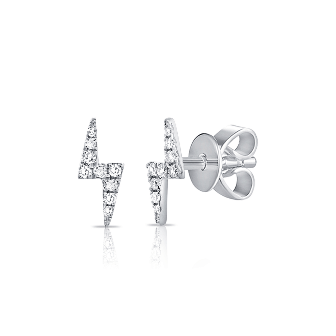 14k White Gold and Diamond .10 Total Weight Bolt Studs