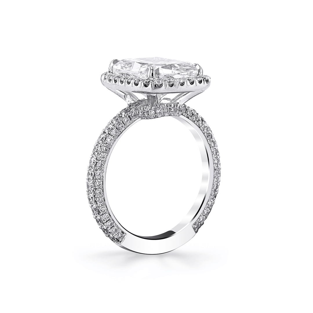 Private Reserve Platinum and 5.01 Total Weight Cushion Cut Diamond Ring