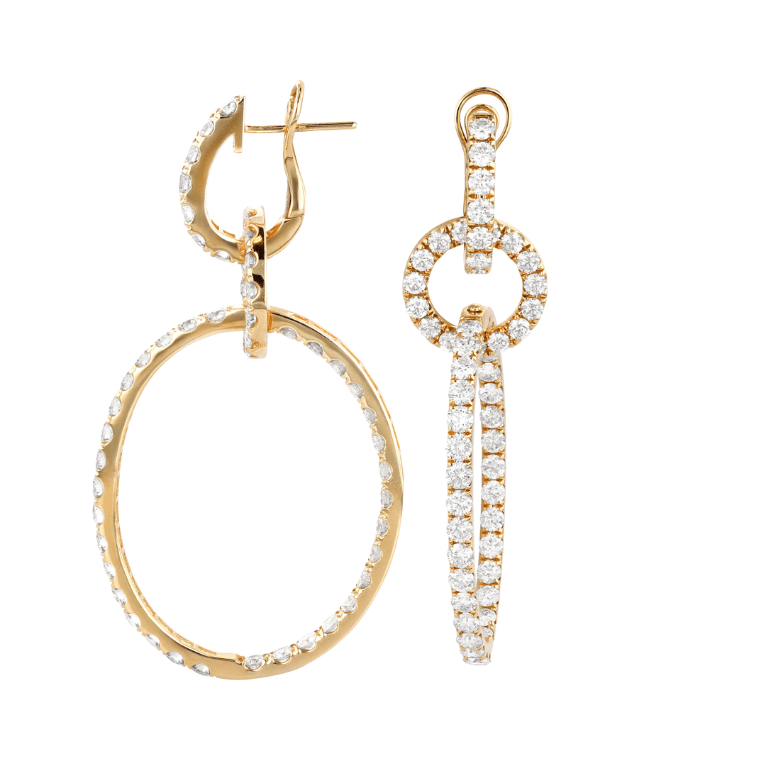 Betsey 18k Yellow Gold and Diamond 8.06 Total Weight Drop Earrings