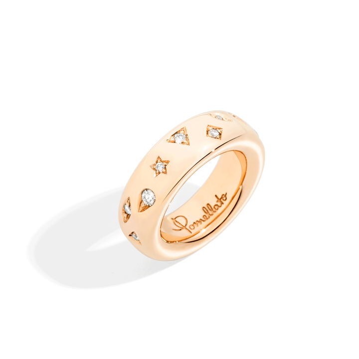 Pomellato Iconica 18k Yellow Gold Diamond Slim Ring