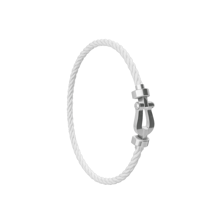 FRED White Cable Bracelet with 18k White LG Buckle, Exclusively at Hamilton Jewelers