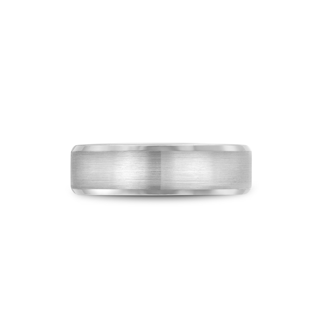 Hamilton Collection 14k White Gold 6.5mm Polished and Satin Wedding Band