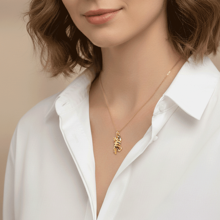 Hamilton Collection Palmer Square Enamel Tiger 14k Gold Charm