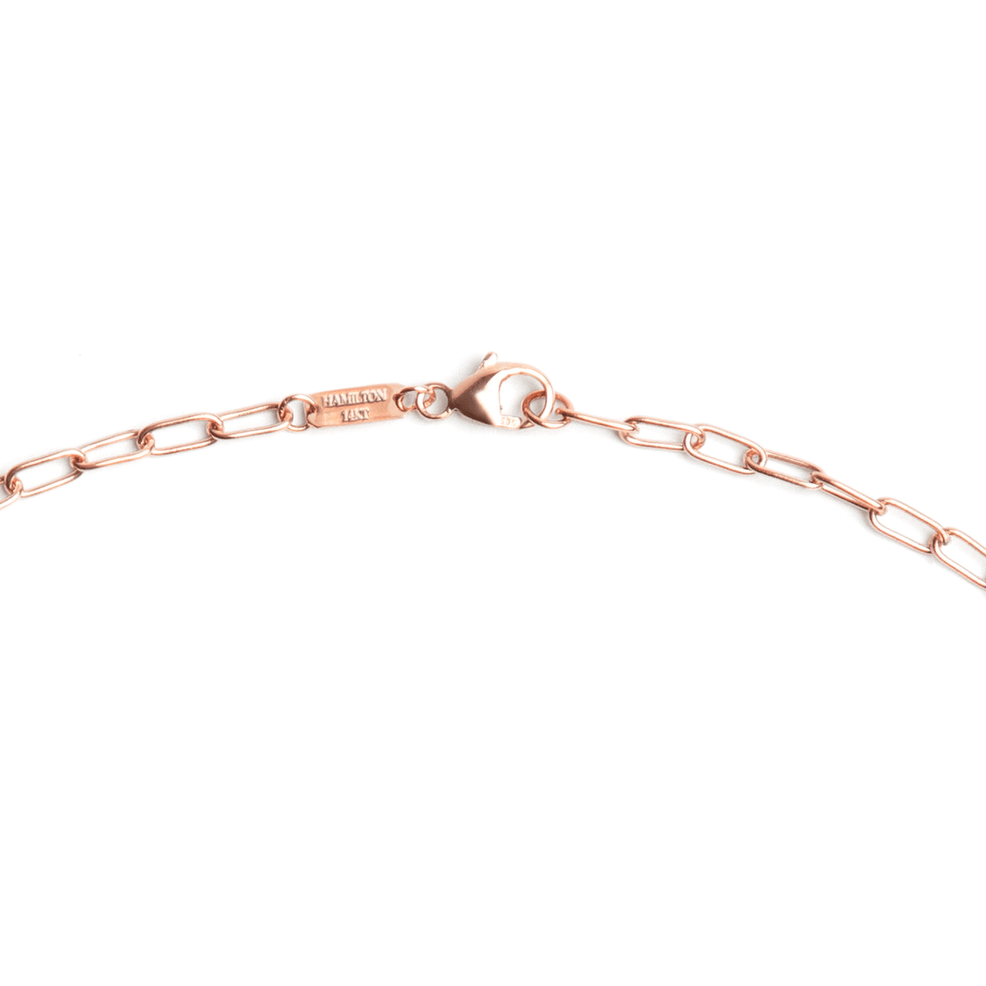 14k Rose Recycled Gold Small 2.6mm Long Link Chain 16" Necklace