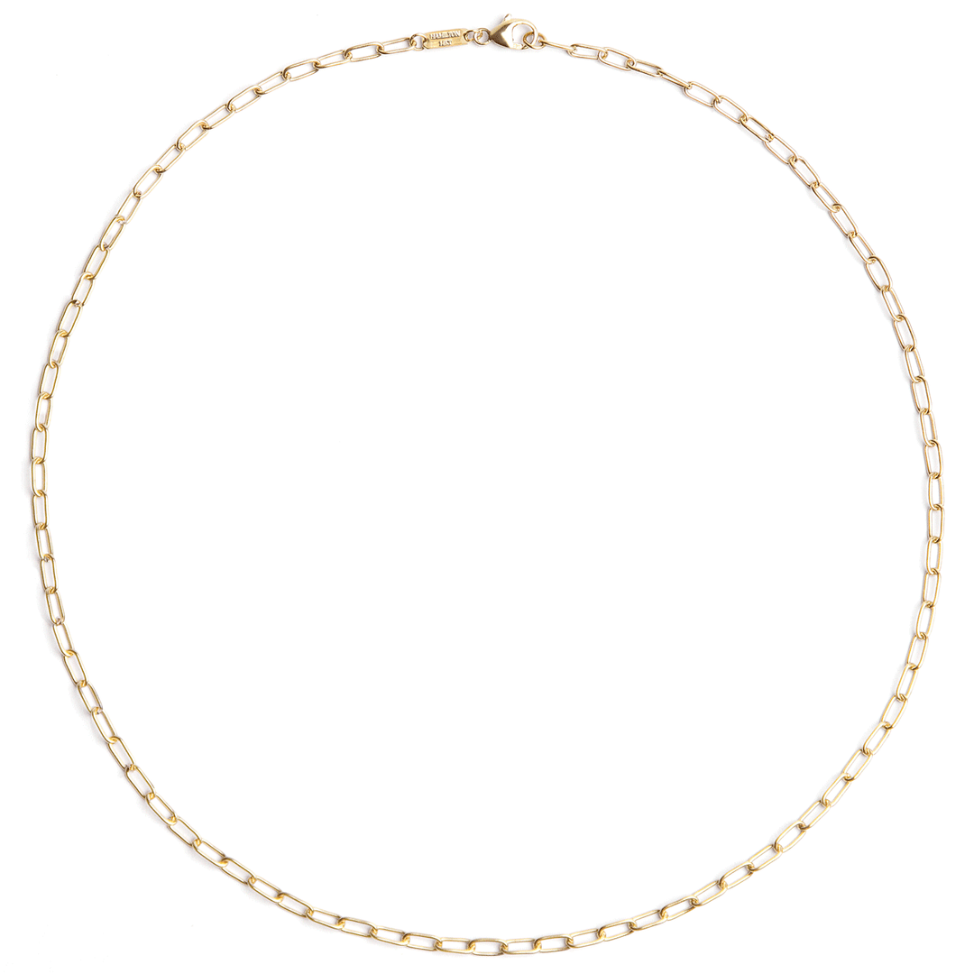 Hamilton Collection 14k Yellow Recycled Gold Small 2.6mm Long Link Chain 16 Inch Necklace