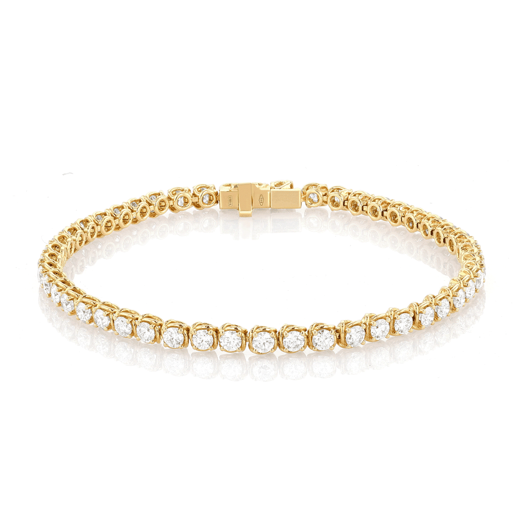 Hamilton Duet Collection 18k Yellow Gold and 3.84 Total Weight Natural Diamond Line Bracelet