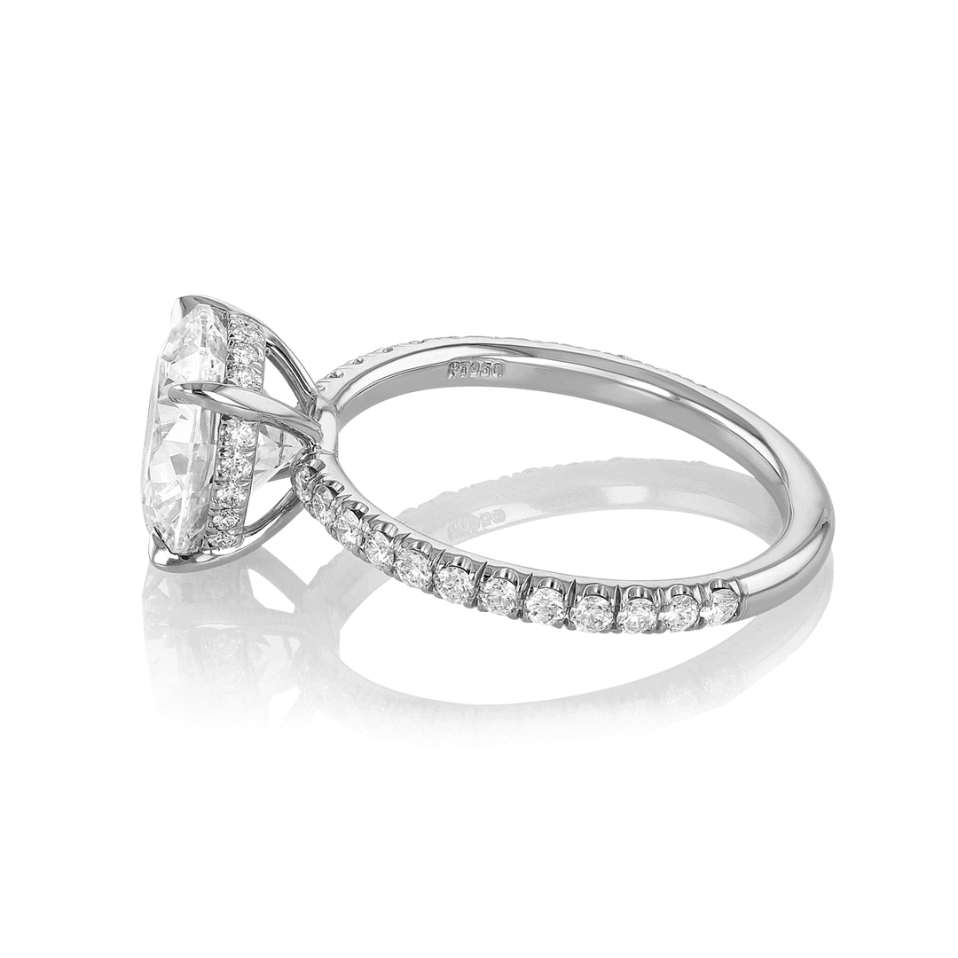 Hamilton Silhouette Collection Origin Platinum and 3.03 Total Weight Diamond Engagement Ring