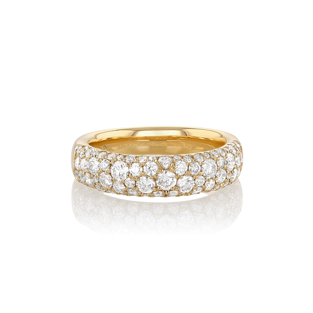 Luminous 18k Yellow Gold and Diamond 1.10 Total Weight Band