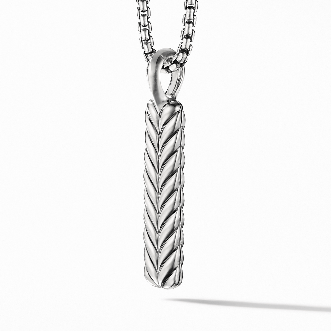 David Yurman Chevron Ingot Tag Sterling Silver, 46mm