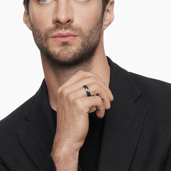 David Yurman Helios Band Ring in Black Titanium