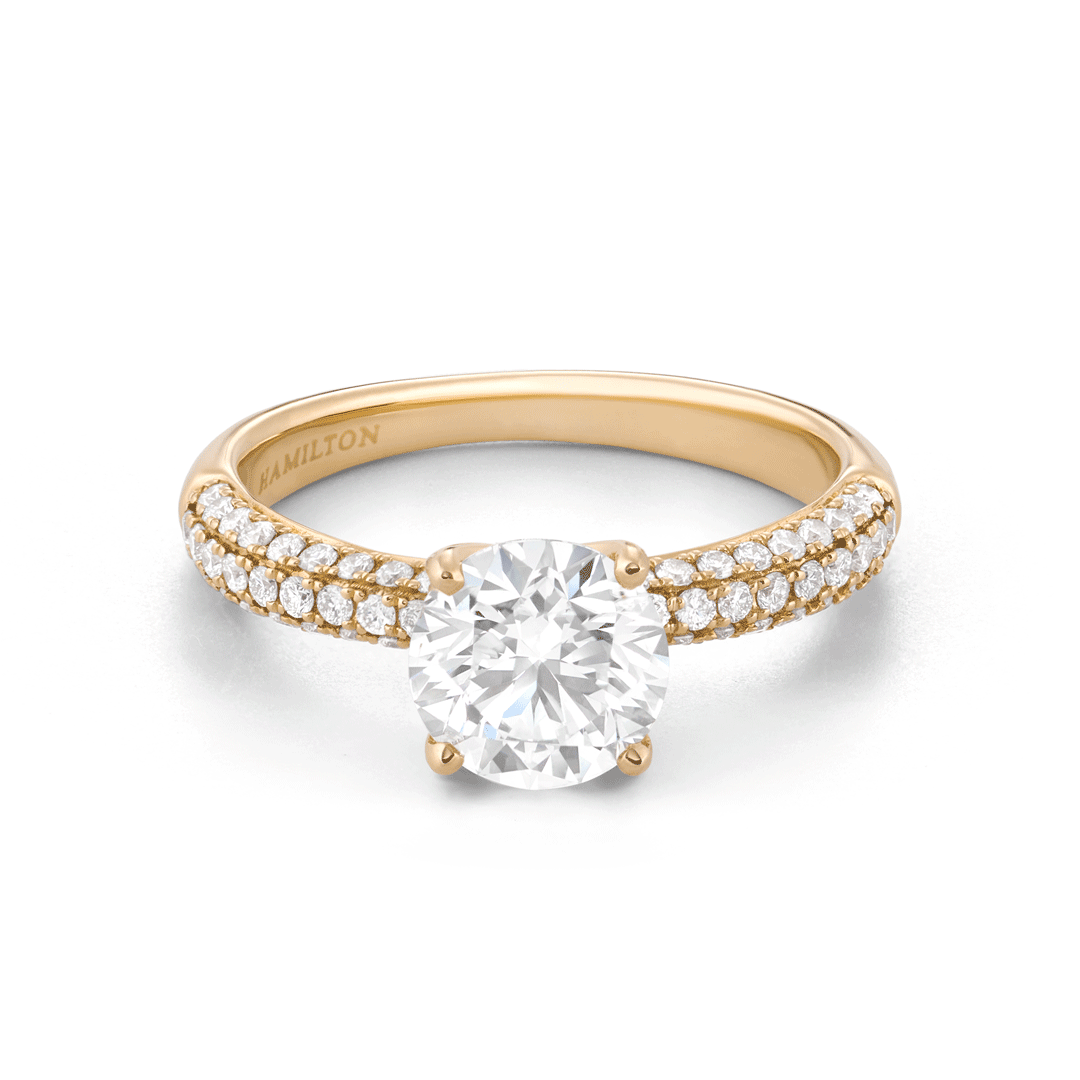Hamilton Grace Collection 18k Yellow Gold and 0.44 Total Weight Diamond Engagement Mounting Ring