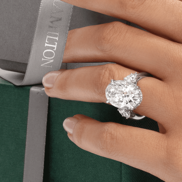 Private Reserve Platinum Oval Diamond 10.39 Total Weight Ring