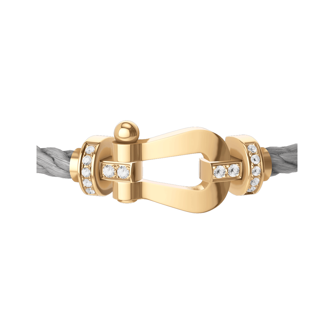 FRED Force 10 Steel Cable with 18k Yellow LG Half Diamond Buckle, Exclusively at Hamilton Jewelers