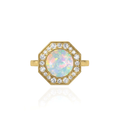 Goshwara 18k Yellow Gold and Opal Diamond Ring