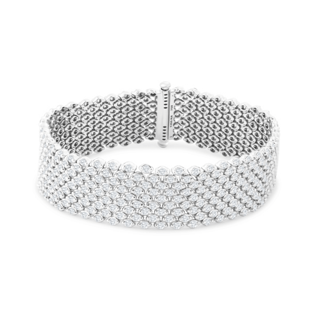 18k White Gold and 10.26 Total Weight Diamond Bracelet