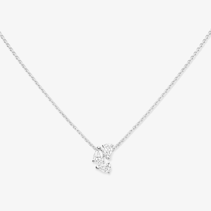 Repossi Serti sur Vide 18k White Gold and Pear Shape Diamonds Pendant