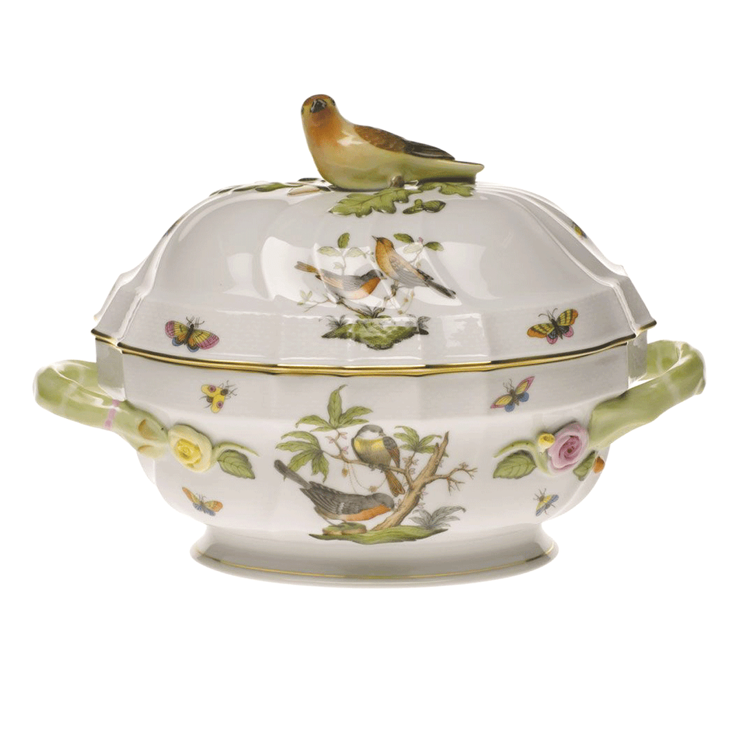 Herend Rothchilds Bird Mult-Color Tureen with Bird