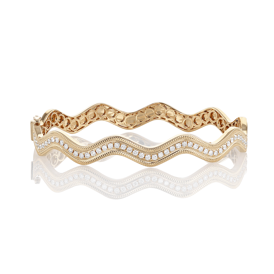 Regency 18k Yellow Gold and .61 Total Weight Diamond Bracelet