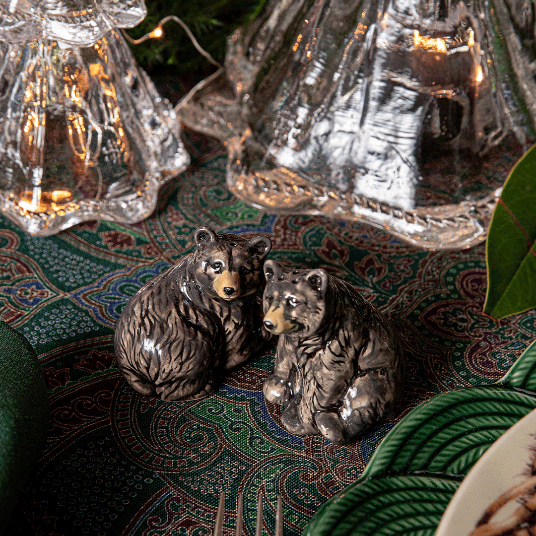 Juliska Black Bear Salt and Pepper Shakers Set of 2pc