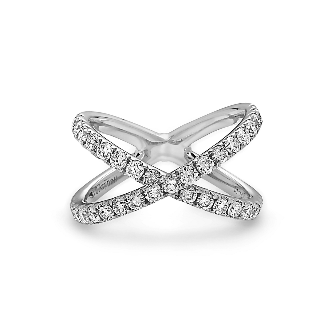Charles Krypell Precious Pastel 18k White Gold and Diamond ring