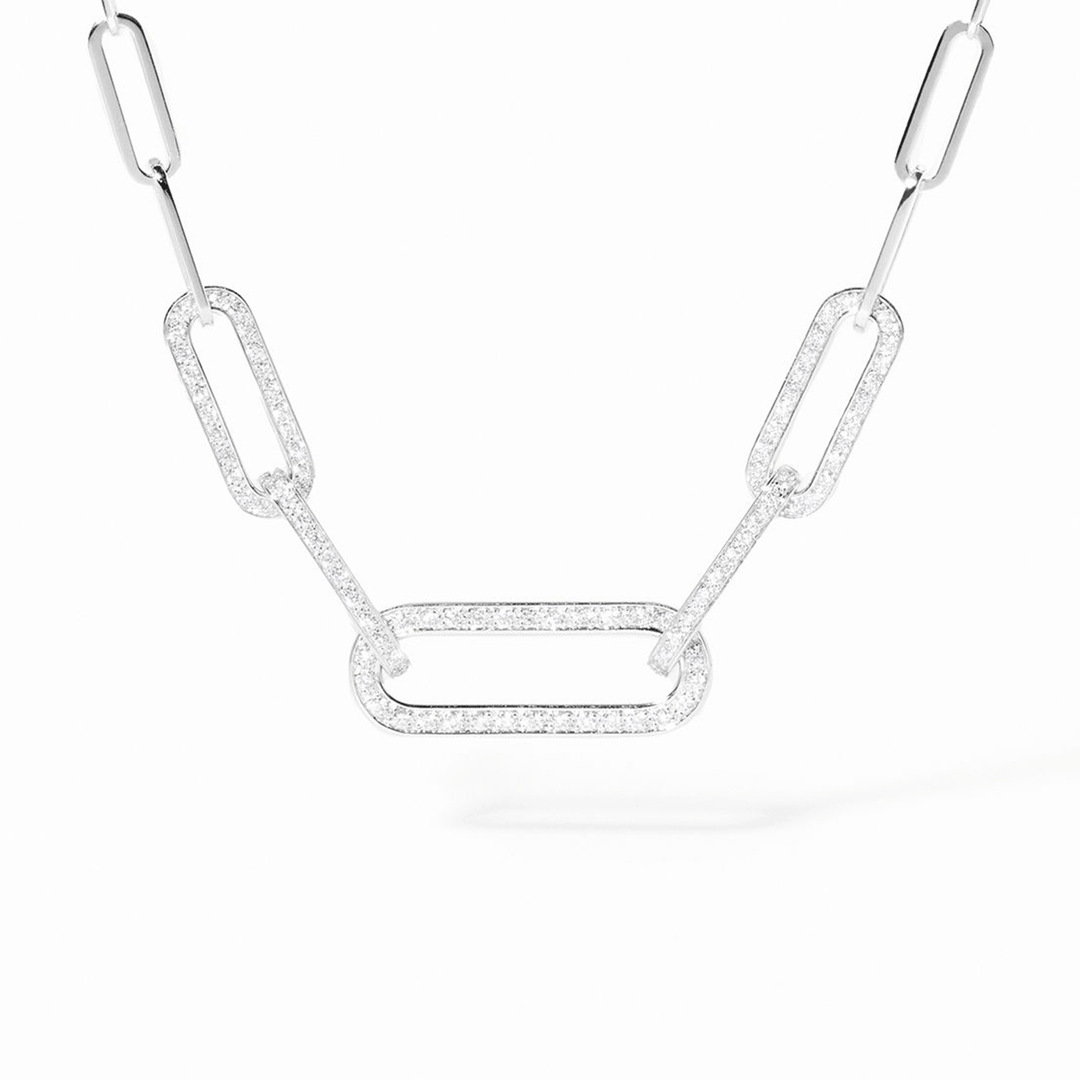 Dinh Van Maillon 18k White Gold and Diamond Necklace