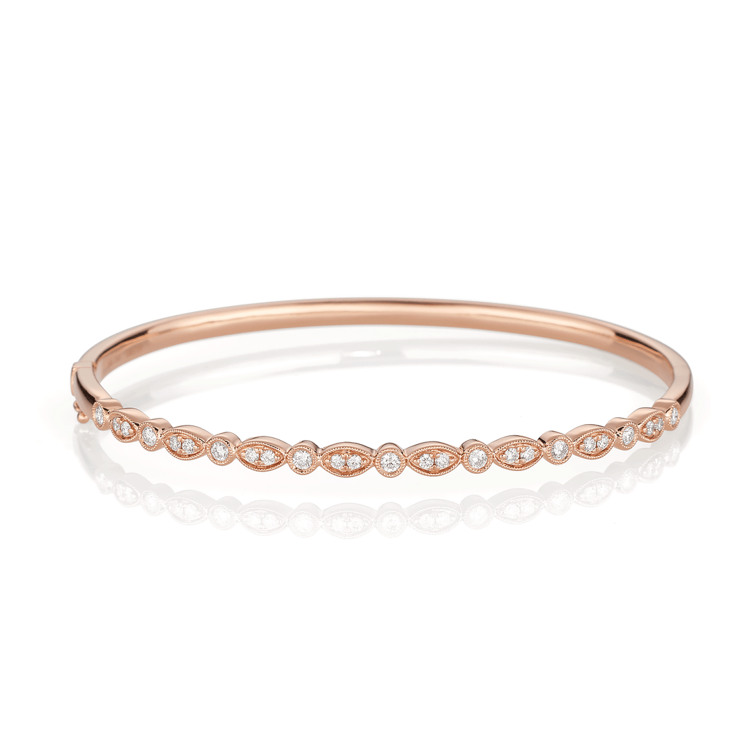Heritage 18k Rose Gold and .52 Total Weight Diamond Bracelet