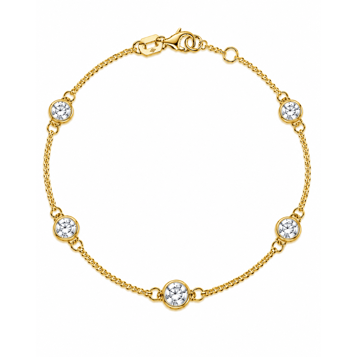 14k Yellow Gold and 2.06 Total Weight Diamonds By the Yard Bracelet