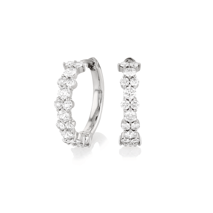 Radiance 18k White Gold and 2.65 Total Weight Diamond Hoops