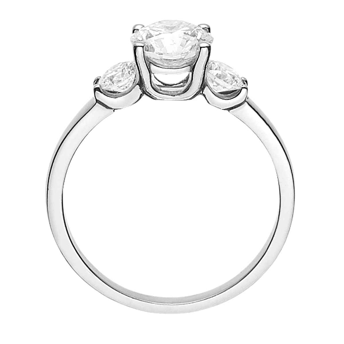 Hamilton Destiny Platinum Three Stone Diamond Engagement Mounting Ring