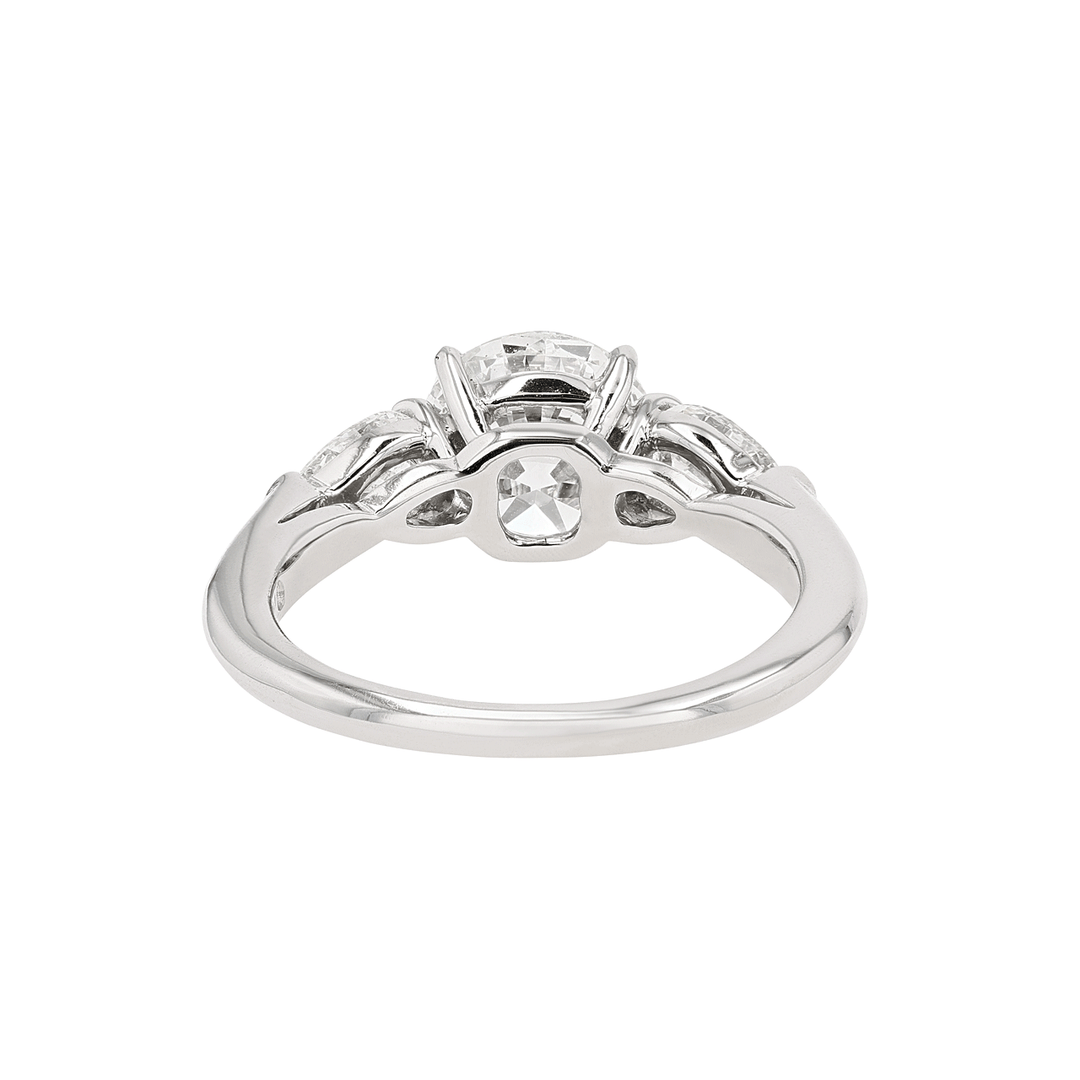 Platinum and 2.02 Total Weight Diamond Three Stone Ring